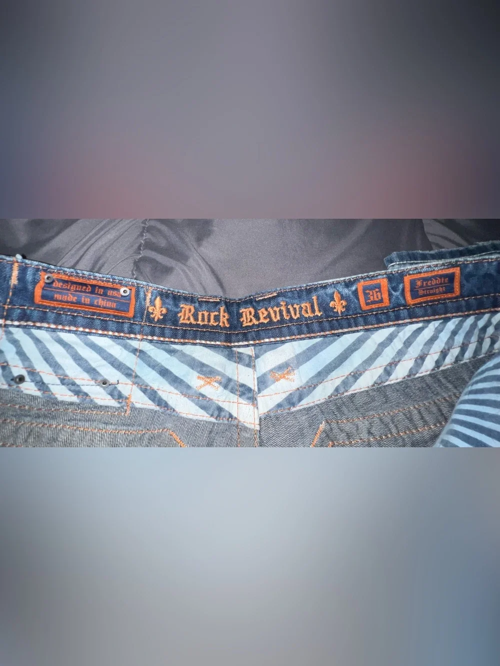 Rock Revival Blue Embroidered Back Pocket Bootcut Jeans